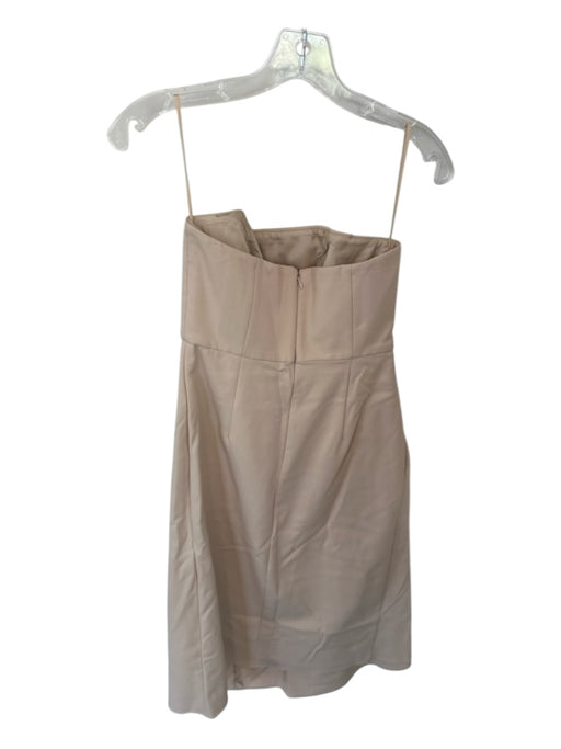 Tibi Size 2 nude Strapless Pleated Midi Back Zip Dress nude / 2