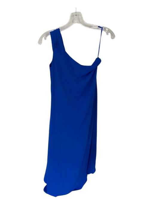 Crosby Size 4 Electric Blue Polyester One Shoulder Slit Maxi Dress Electric Blue / 4