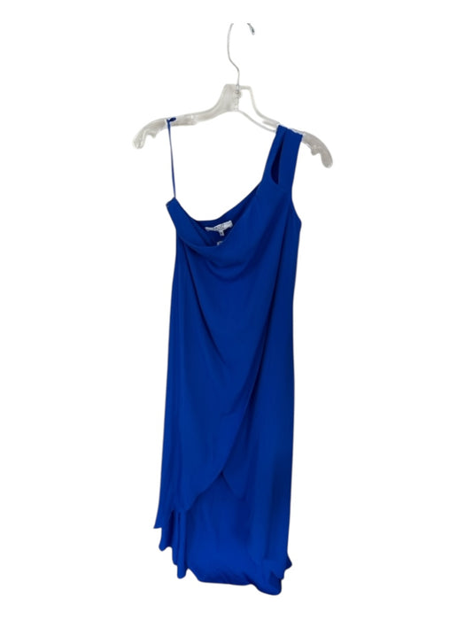 Crosby Size 4 Electric Blue Polyester One Shoulder Slit Maxi Dress Electric Blue / 4
