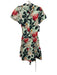Rickie Freeman for Teri Jon Size 6 Green, Red, Pink Cotton Floral Dress Green, Red, Pink / 6