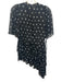 Sandy Liang Size 2 Black & White Polyester Tie Detail Flowers Flutter Sleeve Top Black & White / 2
