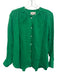 Mille Resort & Travel Size M Green Cotton Gauze Button Down Long Sleeve Top Green / M