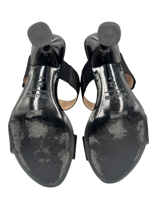 Staud Shoe Size 39 Black Satin Leather Lining Bow Double Strap Sandals Black / 39