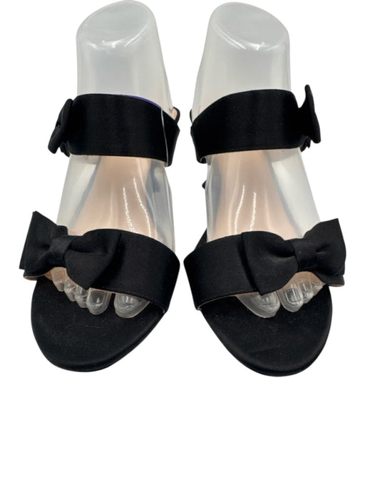 Staud Shoe Size 39 Black Satin Leather Lining Bow Double Strap Sandals Black / 39
