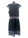 Jonathan Simkhai Size 4 Black & White Viscose Blend Cap Sleeve Lace Detail Dress Black & White / 4