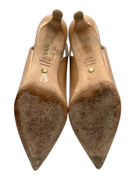 Stuart Weitzman Shoe Size 6.5 Nude Beige Patent Leather Pointed Toe Pumps Nude Beige / 6.5