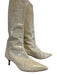 Schutz Shoe Size 6.5 Cream Beige Leather Croc Embossed Pointed Toe Boots Cream Beige / 6.5