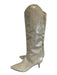 Schutz Shoe Size 6.5 Cream Beige Leather Croc Embossed Pointed Toe Boots Cream Beige / 6.5