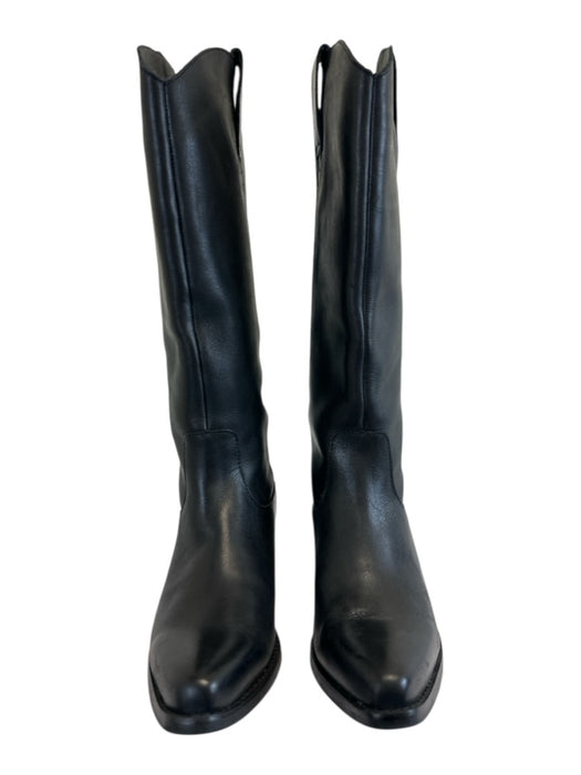 Dingo Shoe Size 6.5 Black Leather Block Heel Knee High Western Boots Black / 6.5