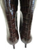Schutz Shoe Size 6.5 Dark Brown Leather Croc Embossed Pointed Toe Boots Dark Brown / 6.5