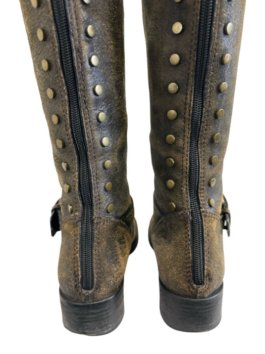Tory Burch Shoe Size 6.5 Brown & Olive Suede Leather Distressed Knee High Boots Brown & Olive / 6.5