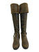 Tory Burch Shoe Size 6.5 Brown & Olive Suede Leather Distressed Knee High Boots Brown & Olive / 6.5