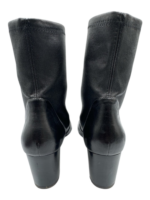 Stuart Weitzman Shoe Size 7 Black Leather Block Heel Ankle Booties Black / 7