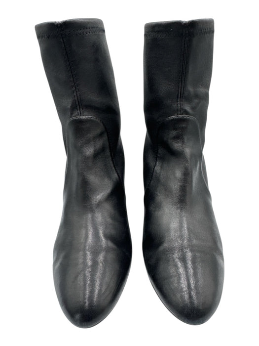 Stuart Weitzman Shoe Size 7 Black Leather Block Heel Ankle Booties Black / 7