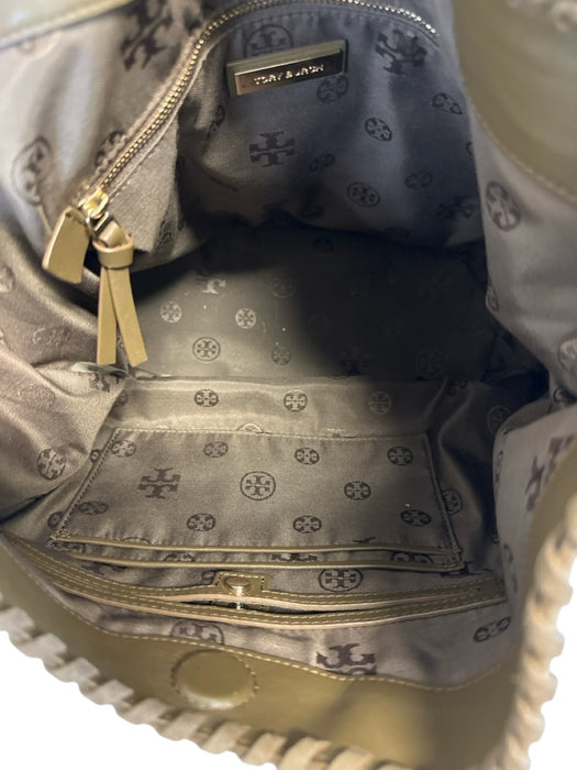 Tory Burch Light Brown Suede Logo Whipstitch Hobo Shoulder Bag Bag Light Brown / M/L