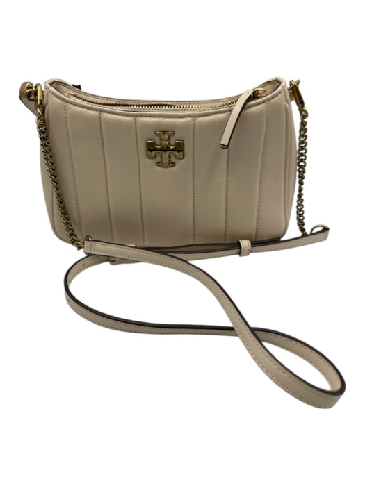 Tory Burch Cream Leather Logo GHW Shoulder Bag Crossbody Strap Inc. Bag Cream / XS