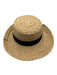 The Scala Collection Beige & Black Straw windbreaker Bow back Ribbon Sun Hat Beige & Black