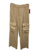 Frame Size 6 Khaki Beige Linen Blend High Rise Utility Pockets Wide Leg Pants Khaki Beige / 6