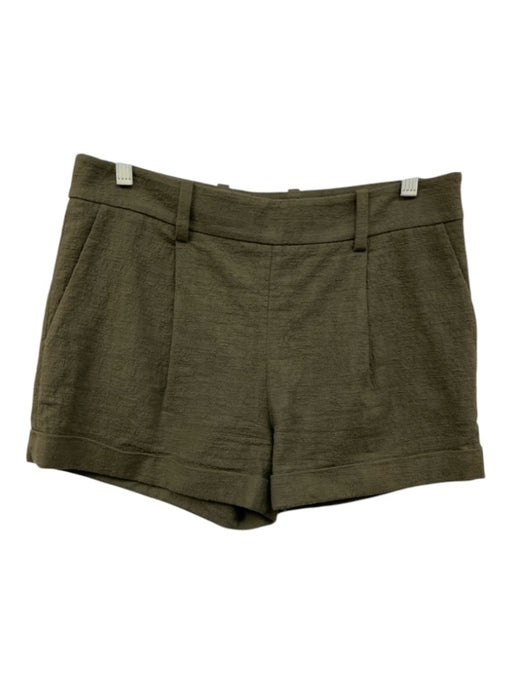 Diane Von Furstenberg Size 4 Army Fatigue Green Cotton Blend Boucle Shorts Army Fatigue Green / 4