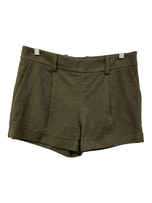 Diane Von Furstenberg Size 4 Army Fatigue Green Cotton Blend Boucle Shorts Army Fatigue Green / 4