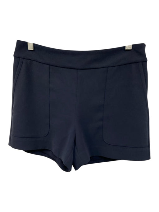 Marie Oliver Size 4 Navy Blue Polyester Side Zip Patch Pocket Mini Shorts Navy Blue / 4