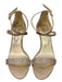 Michael Kors Shoe Size 6.5 Gold Fabric metalic Sandal Medium Rise Strappy Shoes Gold / 6.5