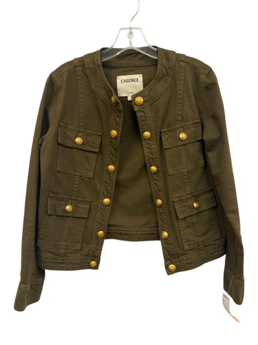 My Anorak Size XS Olive & Multi Nylon Camo Sleeveless Zip Front Vest Olive & Multi / XS