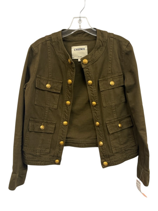 My Anorak Size XS Olive & Multi Nylon Camo Sleeveless Zip Front Vest Olive & Multi / XS