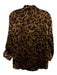 L'agence Size M Brown & Black Silk Button Up 3/4 Sleeve Leopard Print Top Brown & Black / M