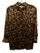 L'agence Size M Brown & Black Silk Button Up 3/4 Sleeve Leopard Print Top Brown & Black / M