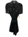 Tyler Boe Size 4 Black Polyurethane Tie Belt Button Front Short Sleeve Dress Black / 4