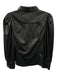 Alice + Olivia Size M Black Faux Leather Long Sleeve Button Up Puff Sleeve Top Black / M