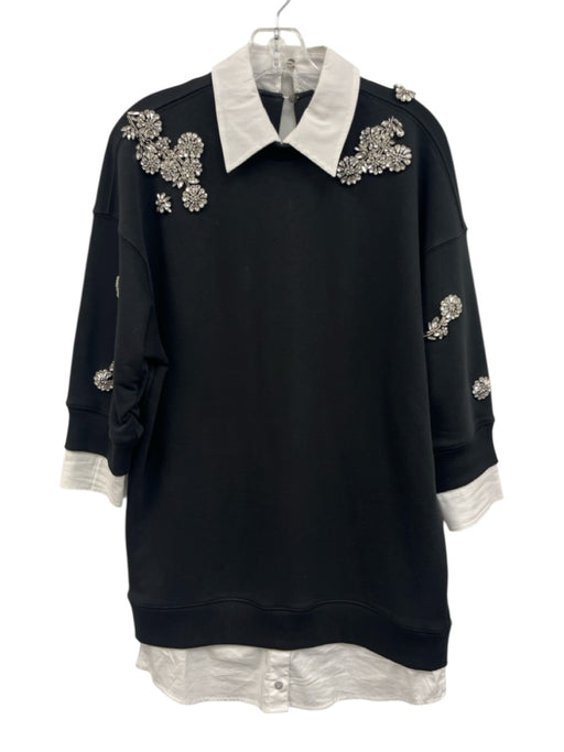 5a7 Cinq a Sept Size XS Black & White Cotton & Polyester Collared Dress Black & White / XS
