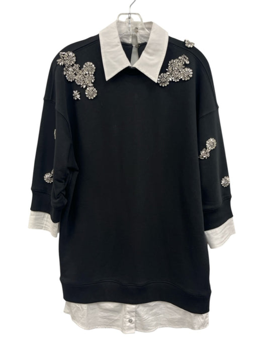 5a7 Cinq a Sept Size XS Black & White Cotton & Polyester Collared Dress Black & White / XS