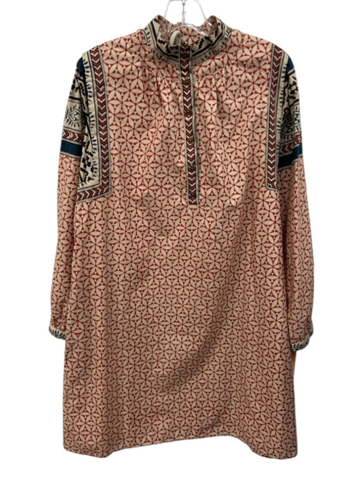 XiRENA Size S Cream & Multi Cotton Tie Belt Dress Cream & Multi / S