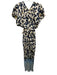 A.L.C. Size 2 White & Multi Viscose Back Zip V Neck Leopard Print Dress White & Multi / 2