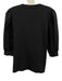 Veronica Beard Size XS/S Black Pima Cotton Split V Neck Top Black / XS/S