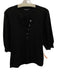 Veronica Beard Size XS/S Black Pima Cotton Split V Neck Top Black / XS/S