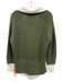 Brochu Walker Size XS Green & White Wool & Cashmere V Neck Collared Sweater Green & White / XS