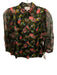 5a7 Cinq a Sept Size XS Black & Multi Polyester Sheer Sleeves Button Up Top Black & Multi / XS
