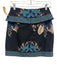 Farm Rio Size 26 Black & Blue Cotton floral print Faux Wrap Mini Skirt Black & Blue / 26