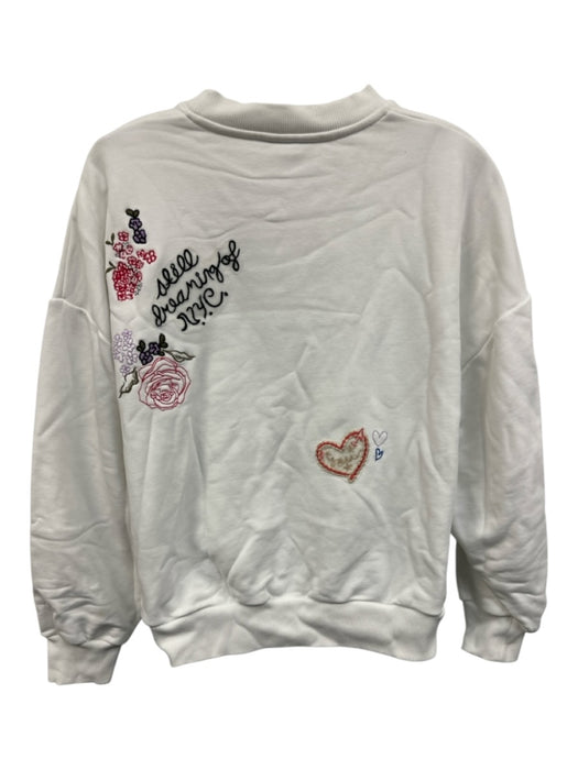 5a7 Cinq a Sept Size XS White & Multi Cotton Blend Long Sleeve Sweatshirt White & Multi / XS