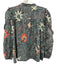 Ulla Johnson Size 4 Teal & Purple Cotton Blend Paisley Long Sleeve Floral Top Teal & Purple / 4