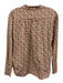 Ba&sh Size 0 Peach, Blue, Brown Cotton Blend Floral Long Sleeve Half Button Top Peach, Blue, Brown / 0