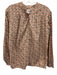 Ba&sh Size 0 Peach, Blue, Brown Cotton Blend Floral Long Sleeve Half Button Top Peach, Blue, Brown / 0