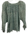 India Collection Emerson Fry Size XS Green & Blue Print Cotton Blend Floral Top Green & Blue Print / XS