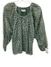 India Collection Emerson Fry Size XS Green & Blue Print Cotton Blend Floral Top Green & Blue Print / XS