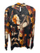 ALLSAINTS Size 4 Black, Orange, Beige Viscose Blend Abstract Long Sleeve Top Black, Orange, Beige / 4