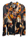 ALLSAINTS Size 4 Black, Orange, Beige Viscose Blend Abstract Long Sleeve Top Black, Orange, Beige / 4
