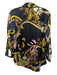 L'agence Size Small Black, Green, Purple Silk Abstract Button Down Top Black, Green, Purple / Small